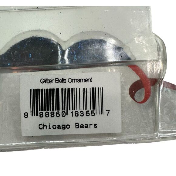 NFL Cincinnati Bears Glitter Holiday Bells Ornaments, set of 6 - Picture 6 of 7